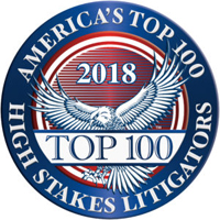 America's Top 100 High Stakes Litigators 2018® Recipient Award